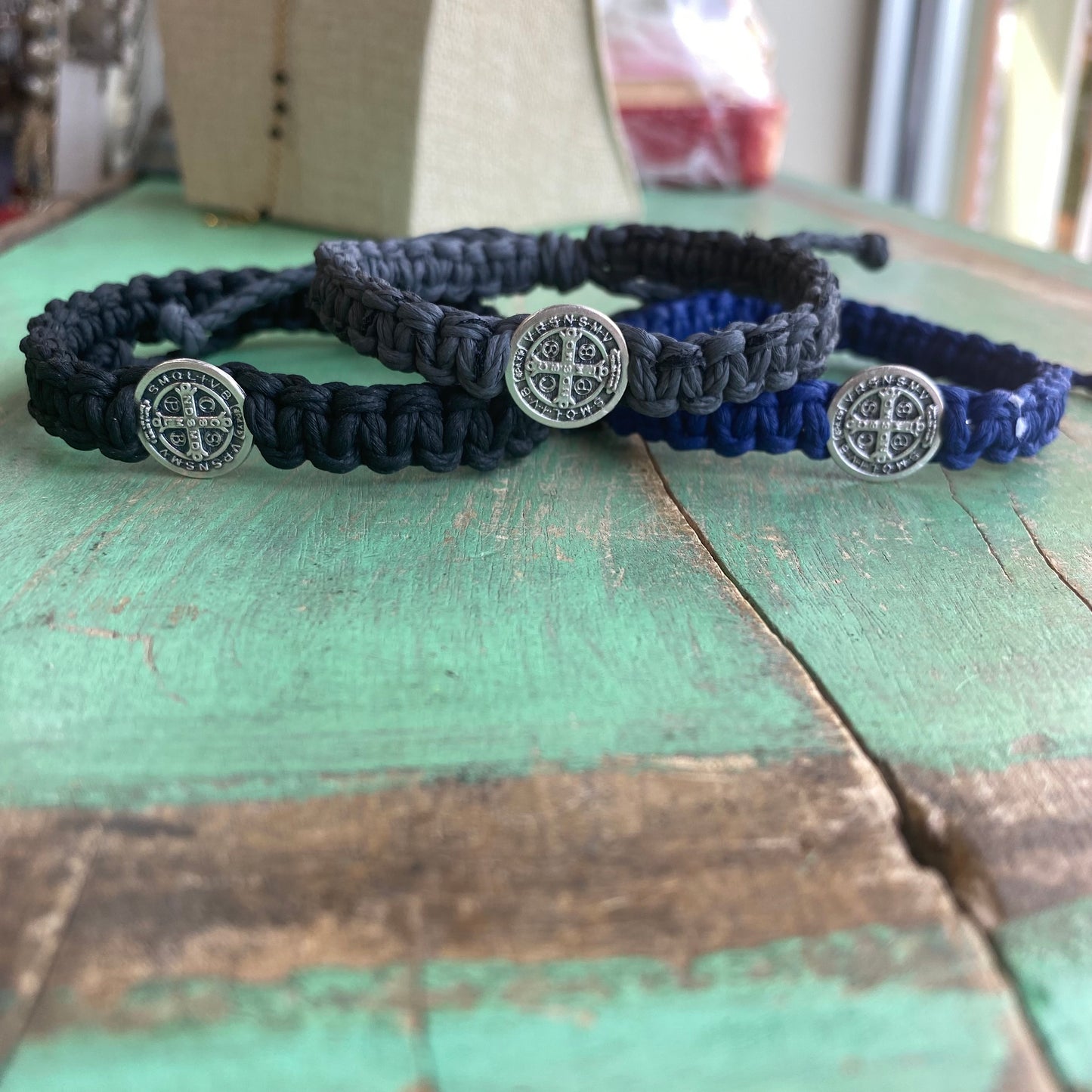 Men of Faith St Benedict Braided Cord Bracelet