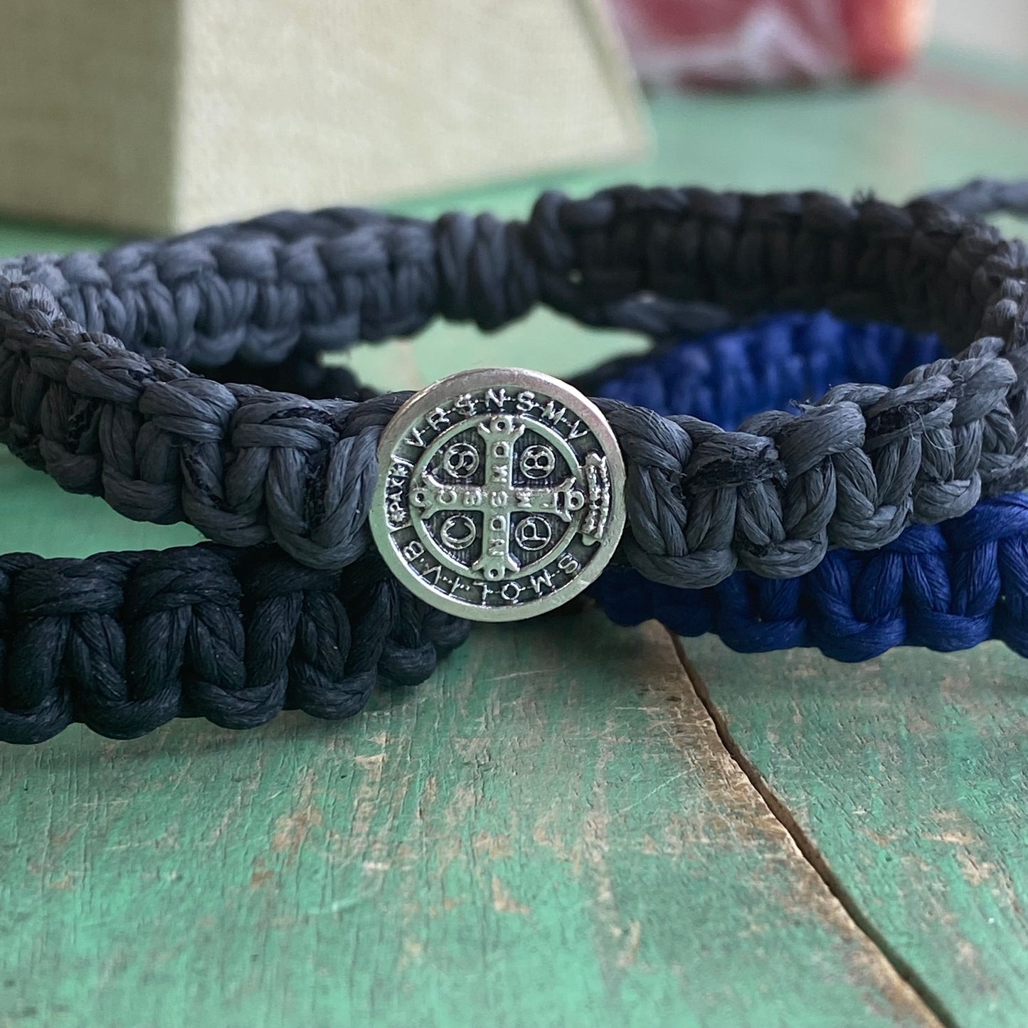 Men of Faith St Benedict Braided Cord Bracelet