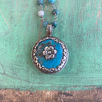 Turquoise Stone Flower Necklace