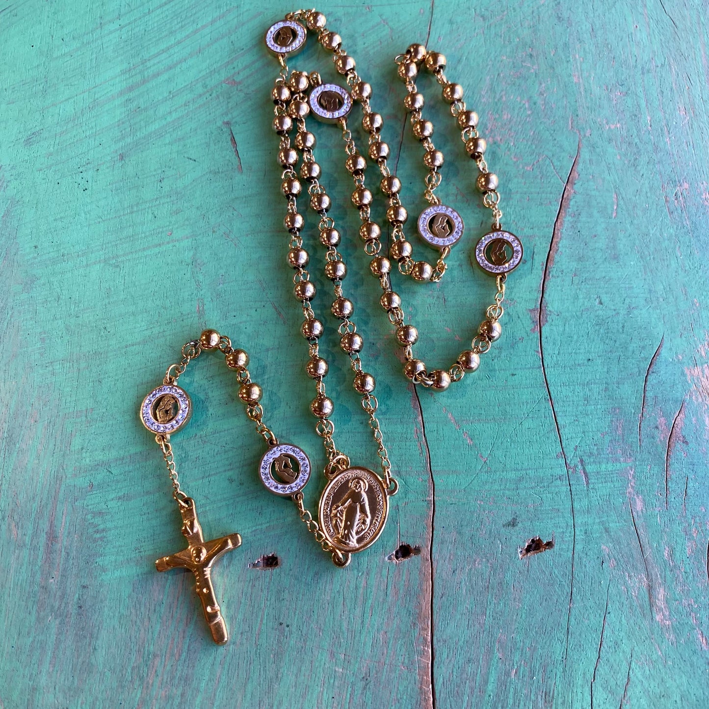 Gold Stainless Steel Rosary