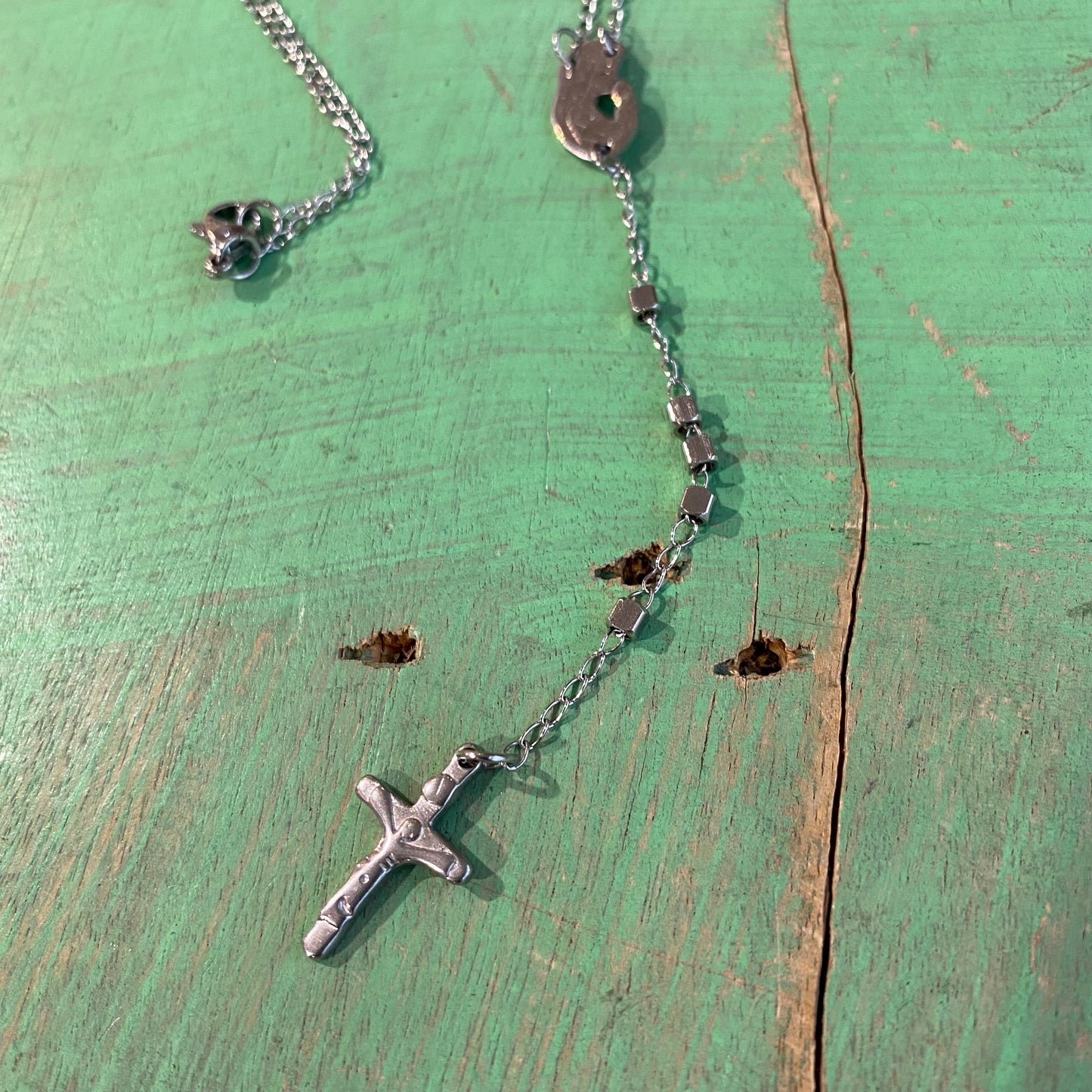 Stainless Steel Rosary Necklace