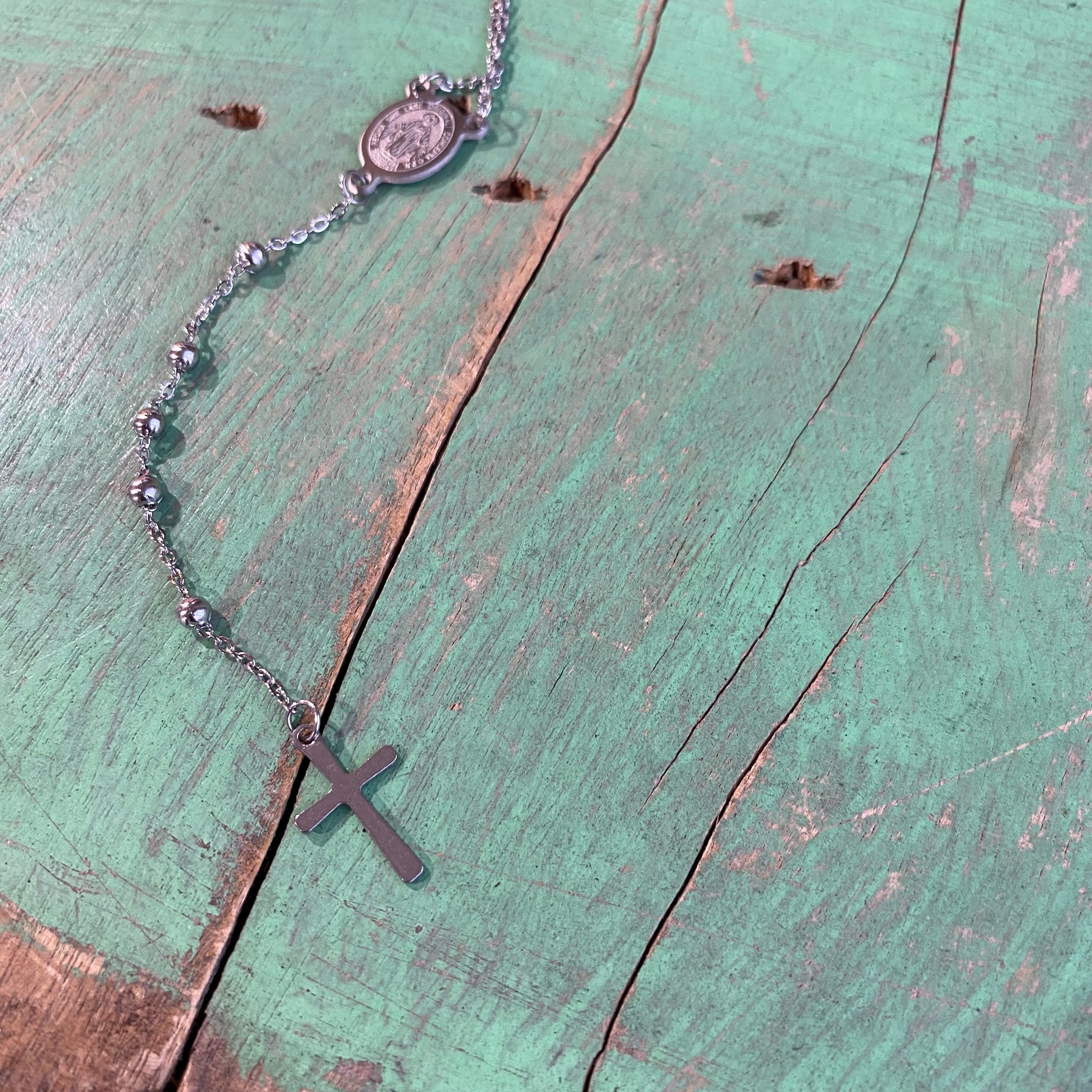 Miraculous Medal Rosary Necklace