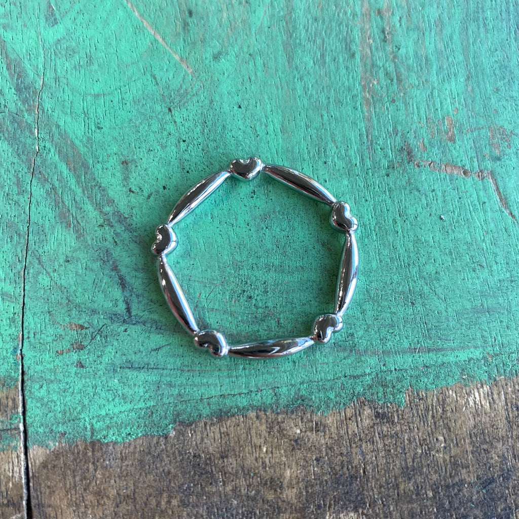Stainless Steel Band of Hearts Rings
