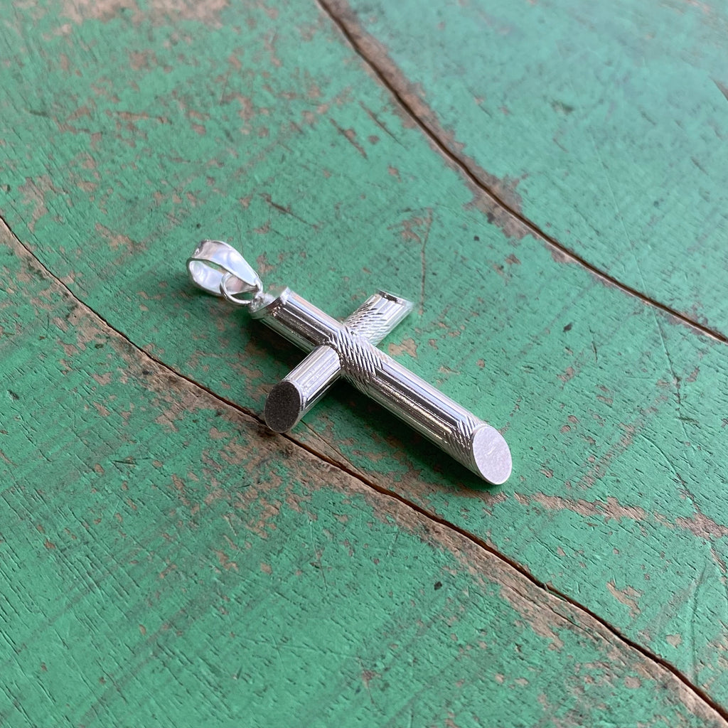 Sterling Silver Textured Cross Pendent