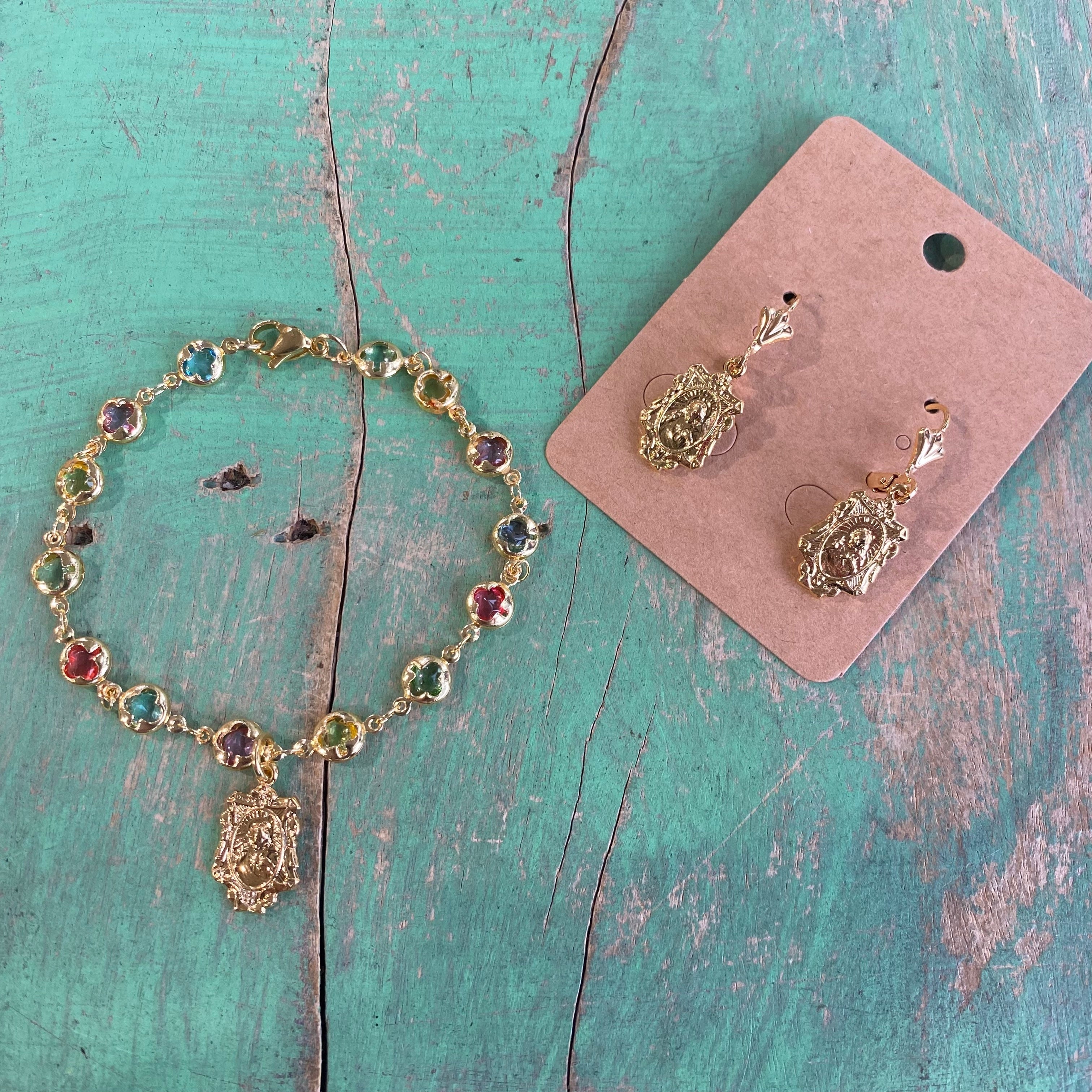 Easter Scapular Bracelet and Earrings