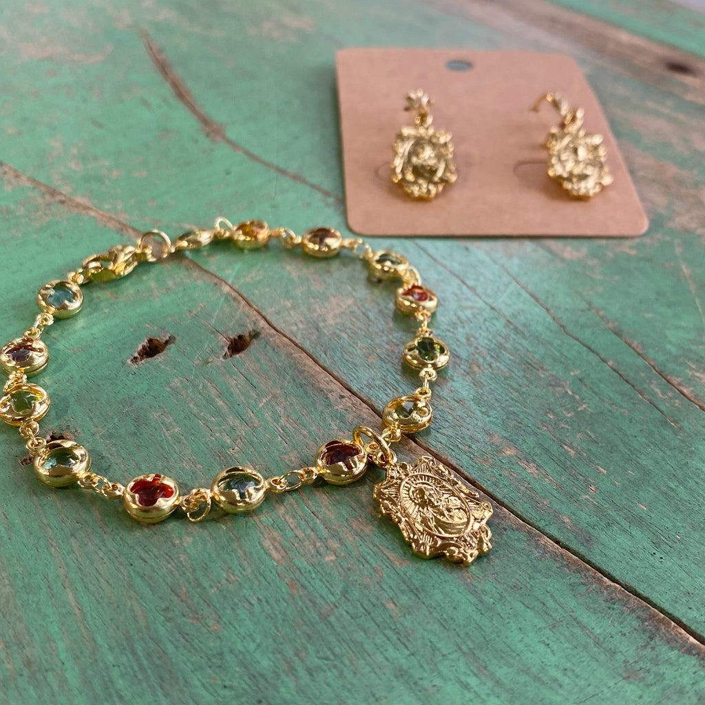 Easter Scapular Bracelet and Earrings