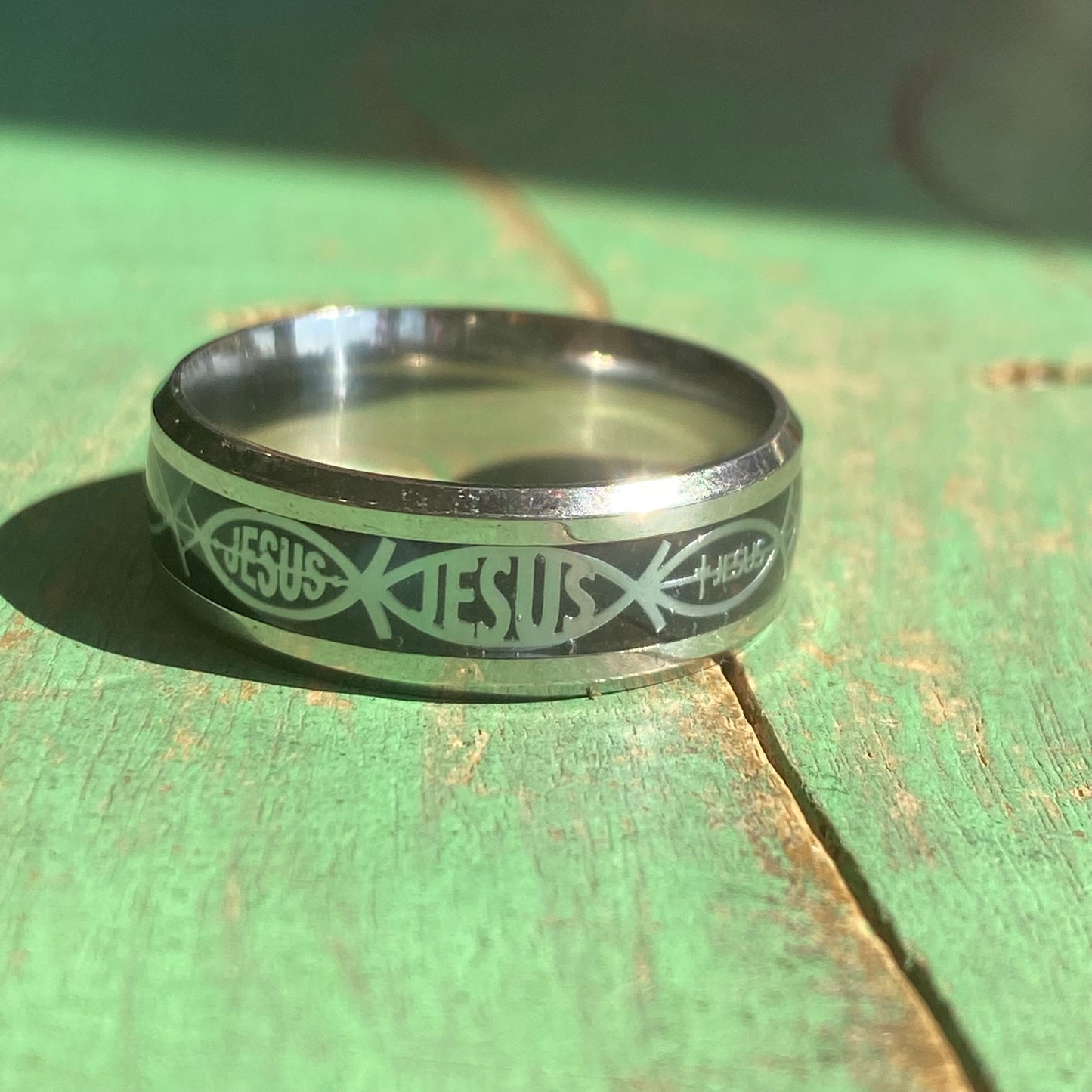 Stainless Steel Ithcus Jesus Ring