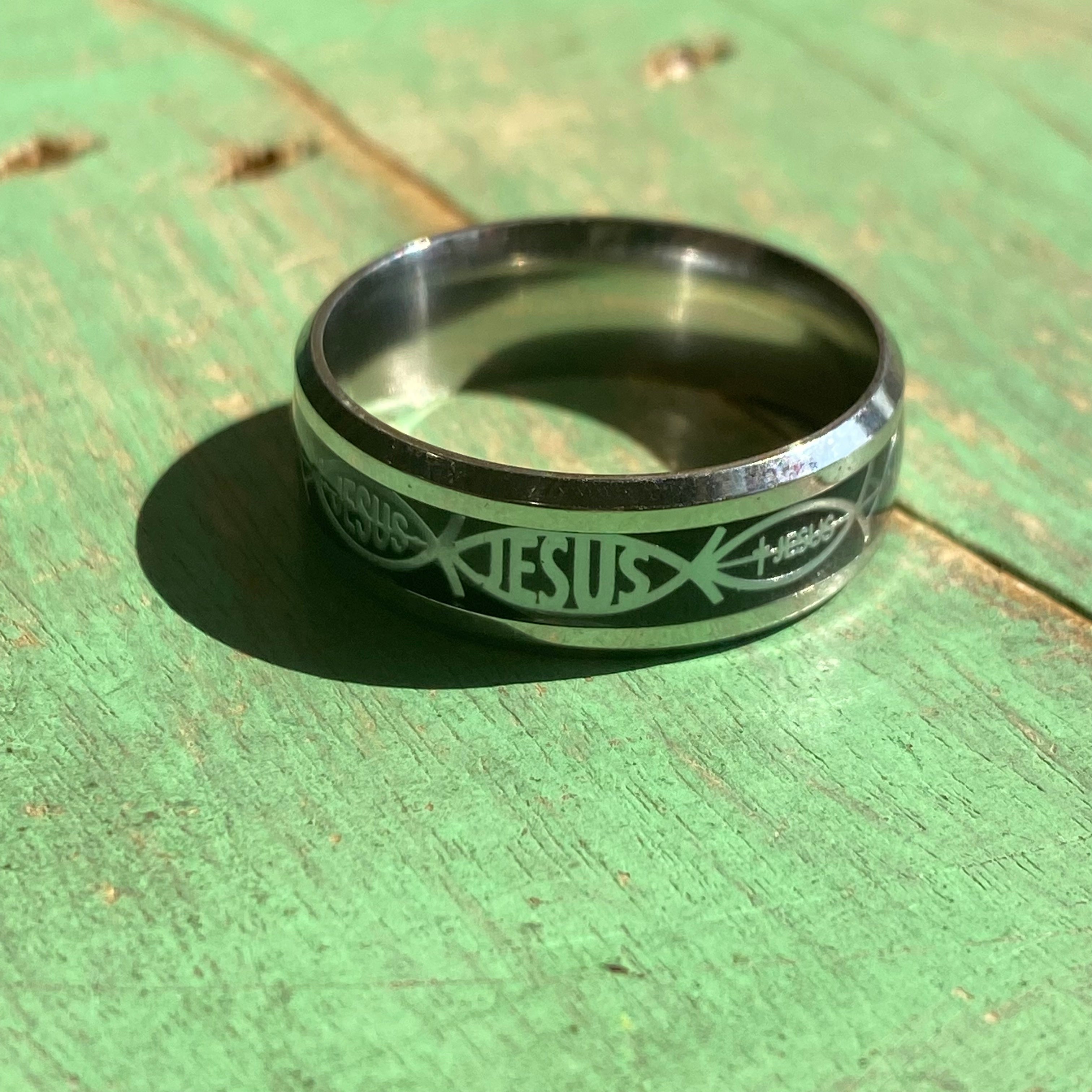 Stainless Steel Ithcus Jesus Ring