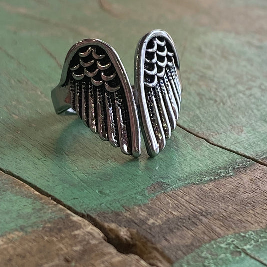 Adjustable Small Angel Wings Ring