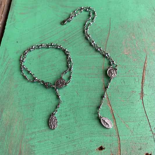 Hematite Rosary Inspired Bracelet