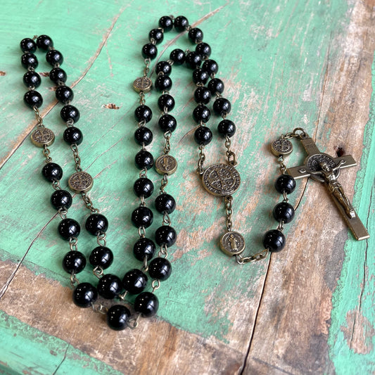 Black and Bronze St Benedict Rosary