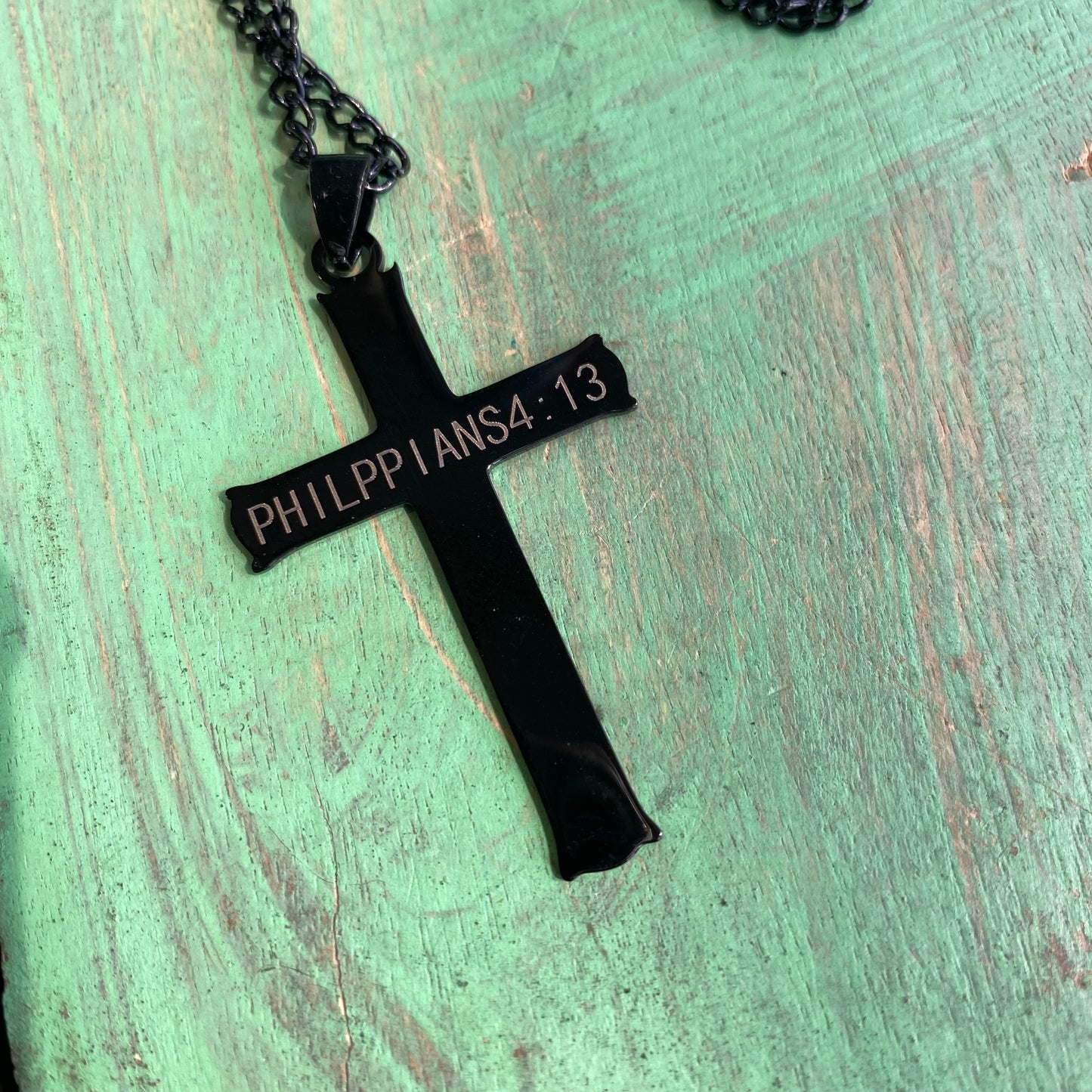 Christ Who Strengthens Me Cross Necklace