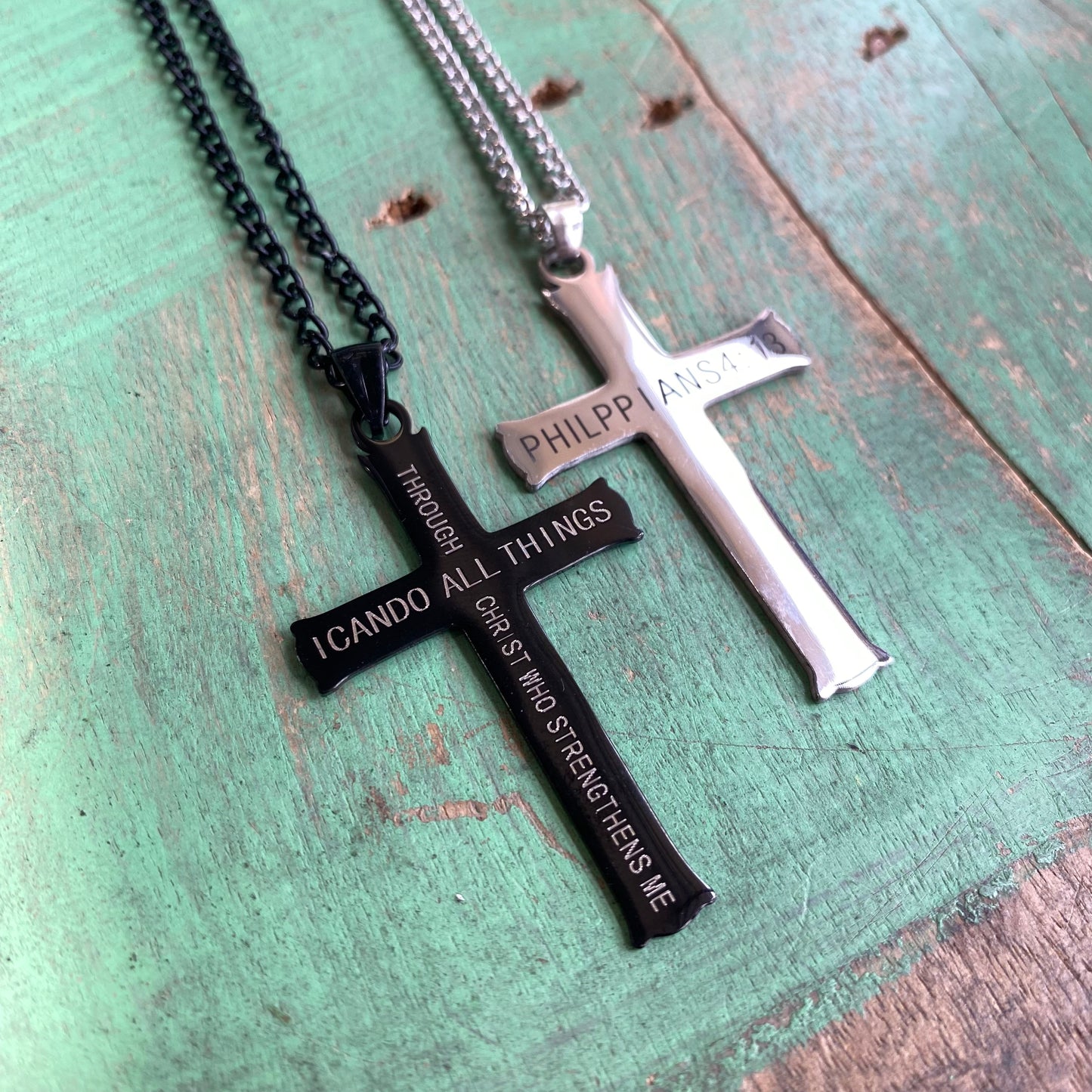 Christ Who Strengthens Me Cross Necklace