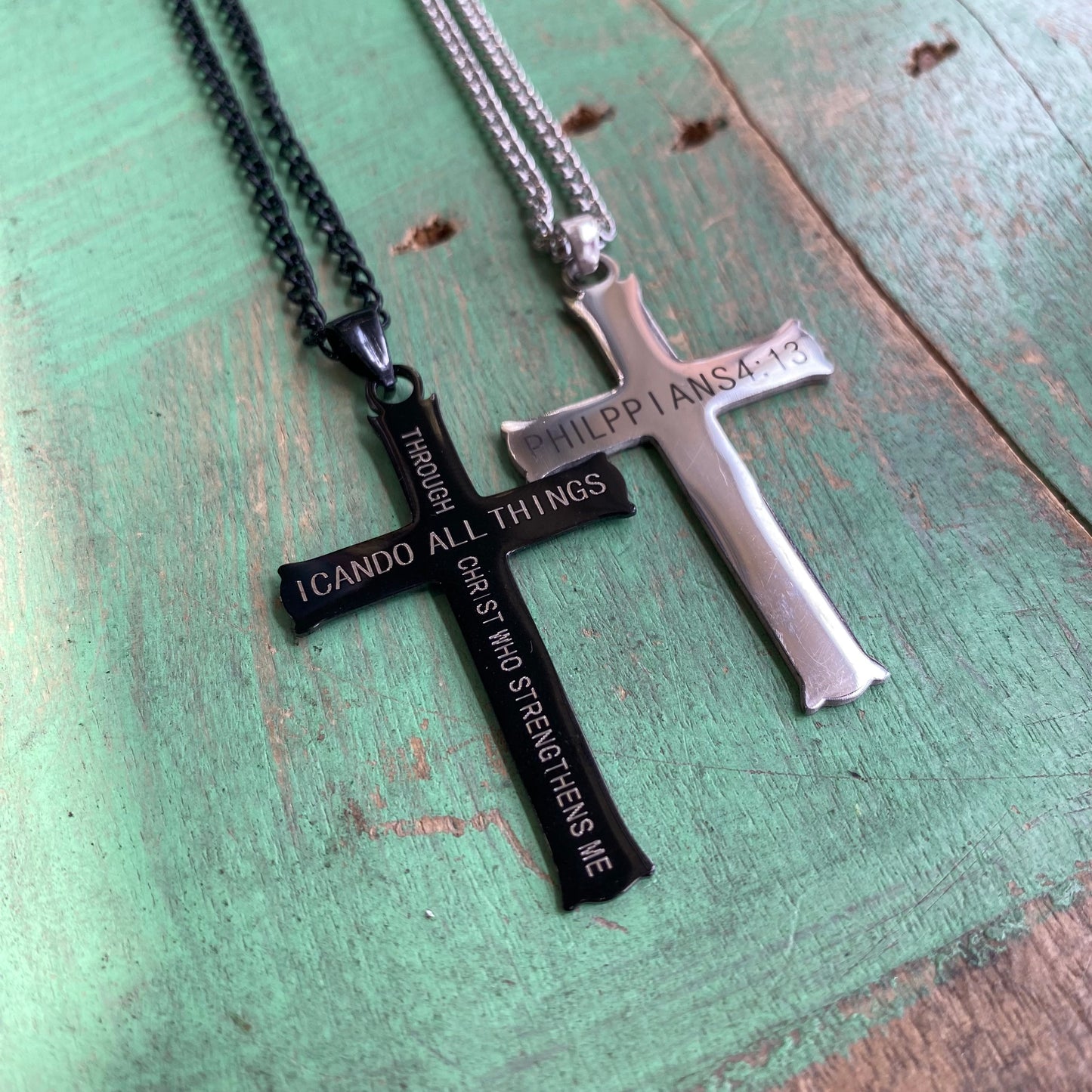 Christ Who Strengthens Me Cross Necklace