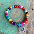Iridescent Crystal St Benedict Multicolor Bracelet