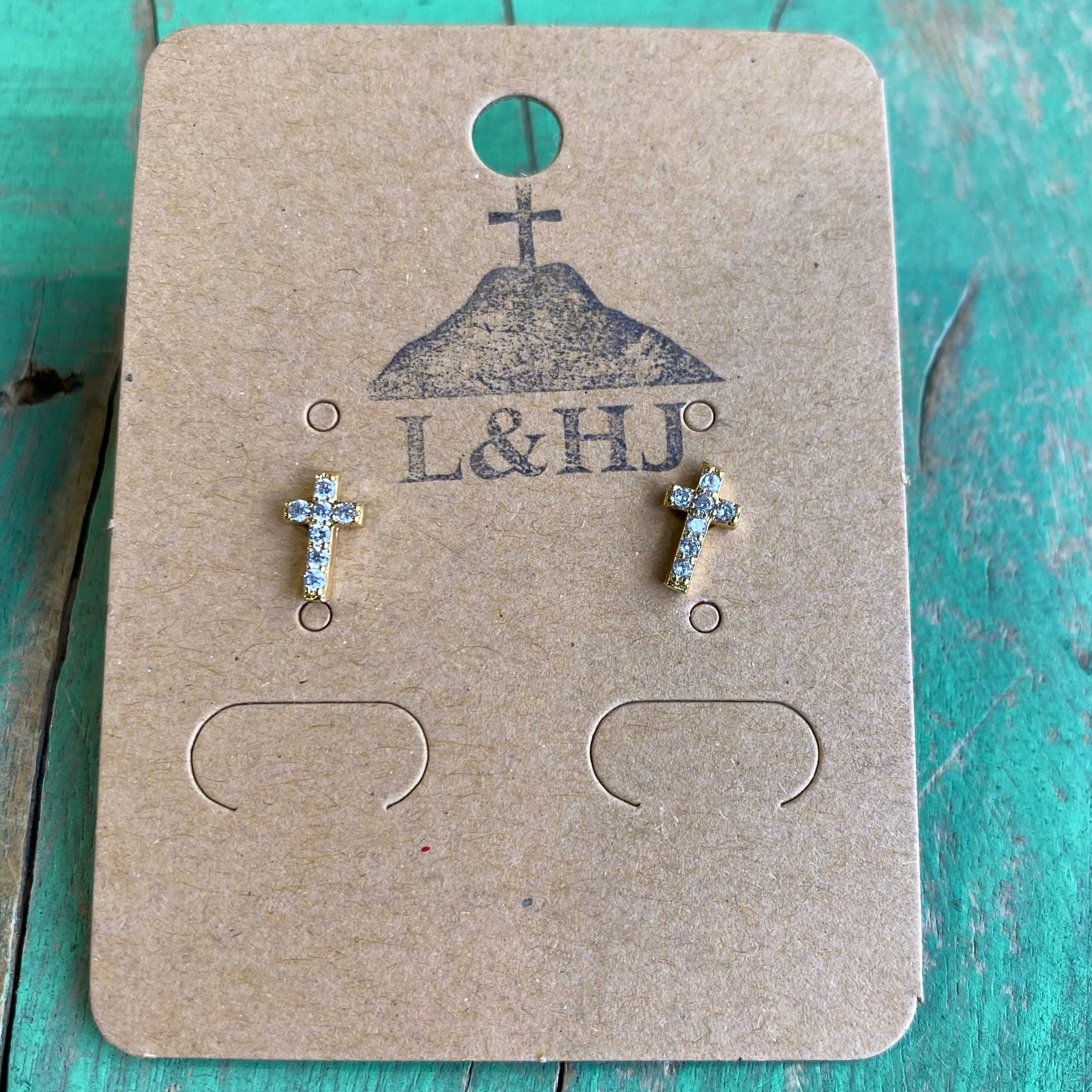 Dainty Mini CZ Cross Earrings