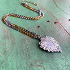 Two-tone Sacred Heart Cuban Link Chain Set
