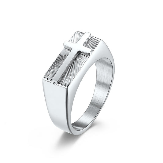 Stainless Steel Holy Cross Ring