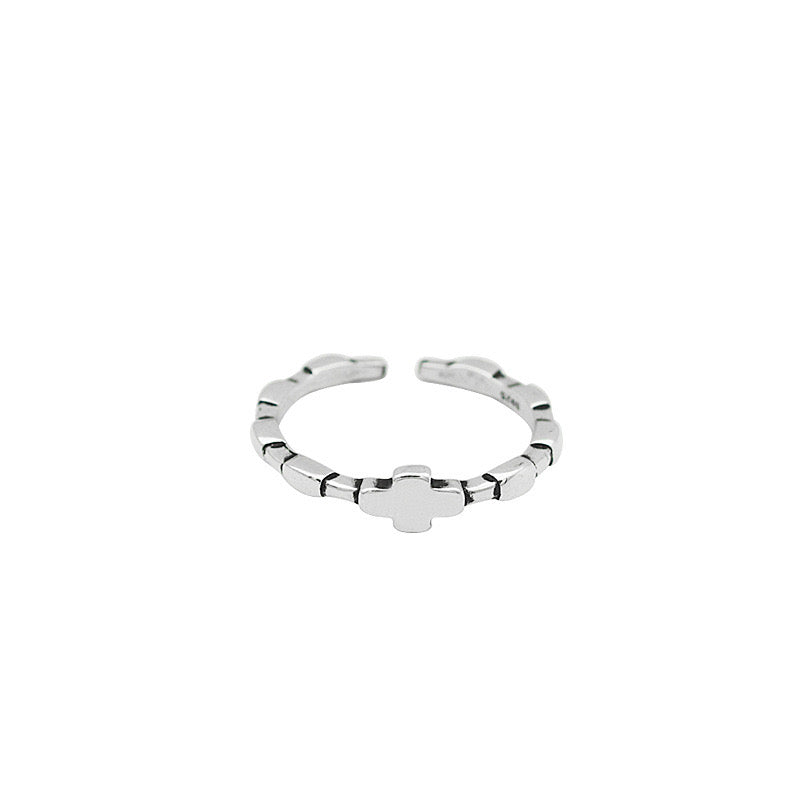 Sterling Silver Stations Adjustable Ring