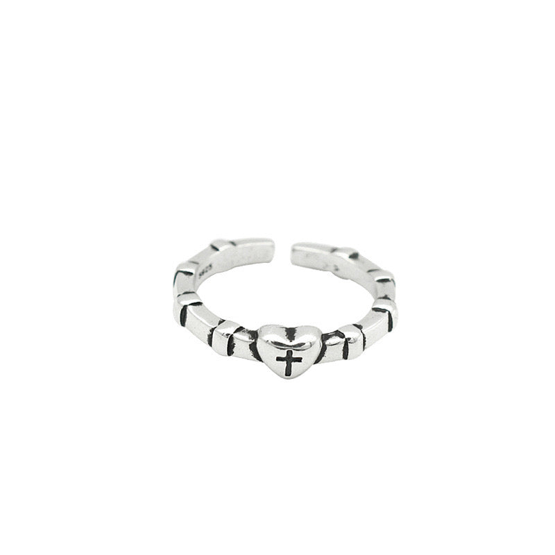 Sterling Silver Stations Adjustable Ring