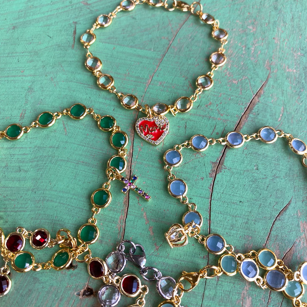 LHJ Glass Linked Bracelet Collection