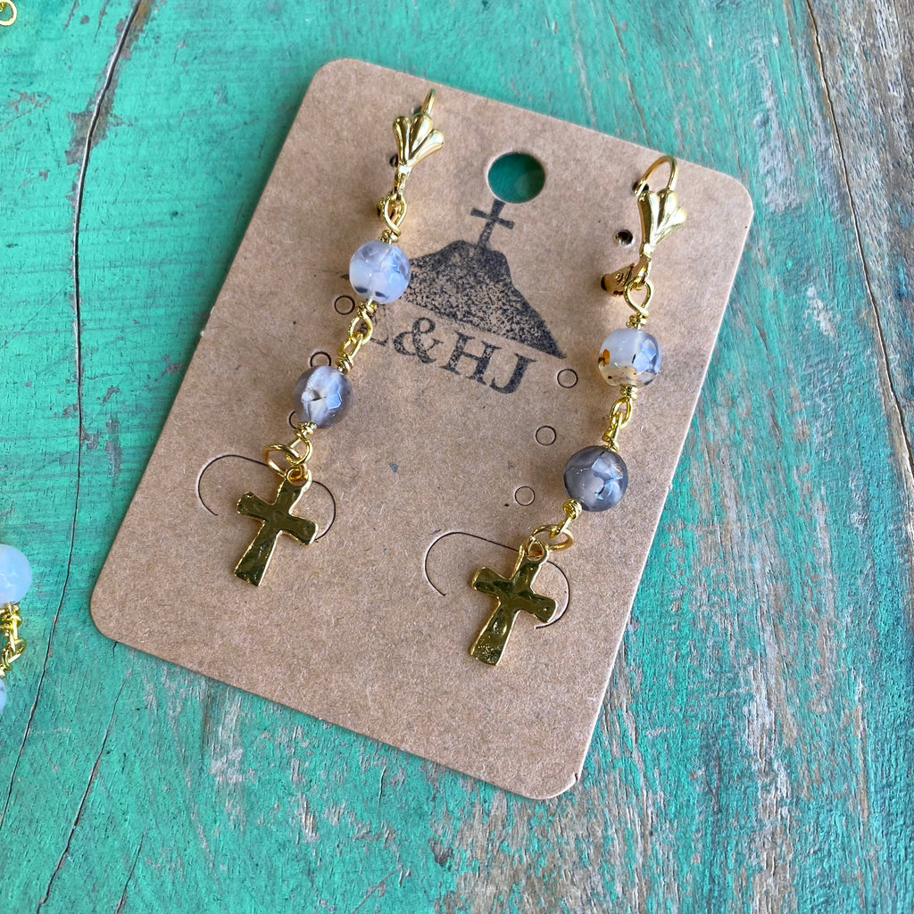 Matte Gold Plated OLG Necklace Set