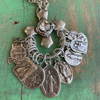 Crystal Cross Saint Charm Necklace