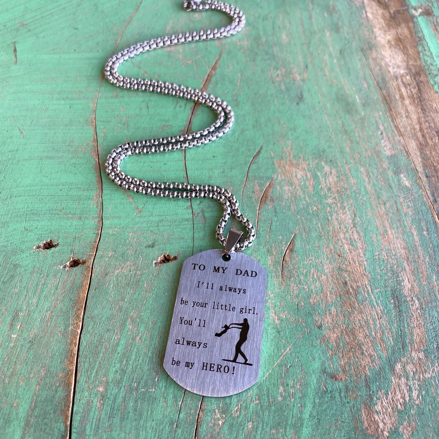 Dad and Daughter Tag Necklace