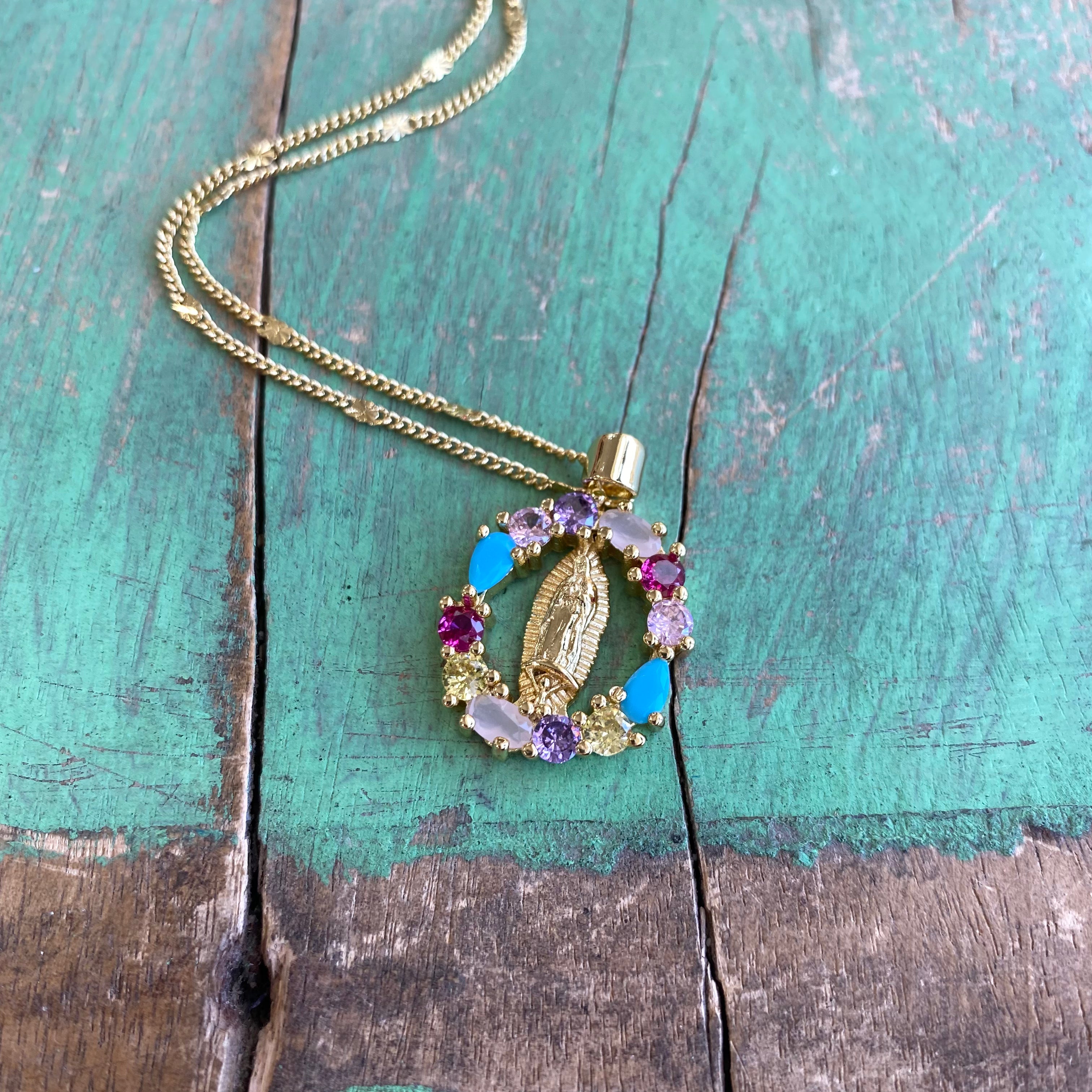 Blessed Mother Necklace and Earrings