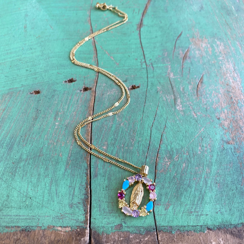 Blessed Mother Necklace and Earrings