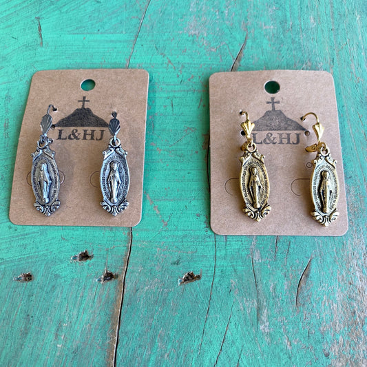 Vintage Miraculous Medal Earrings