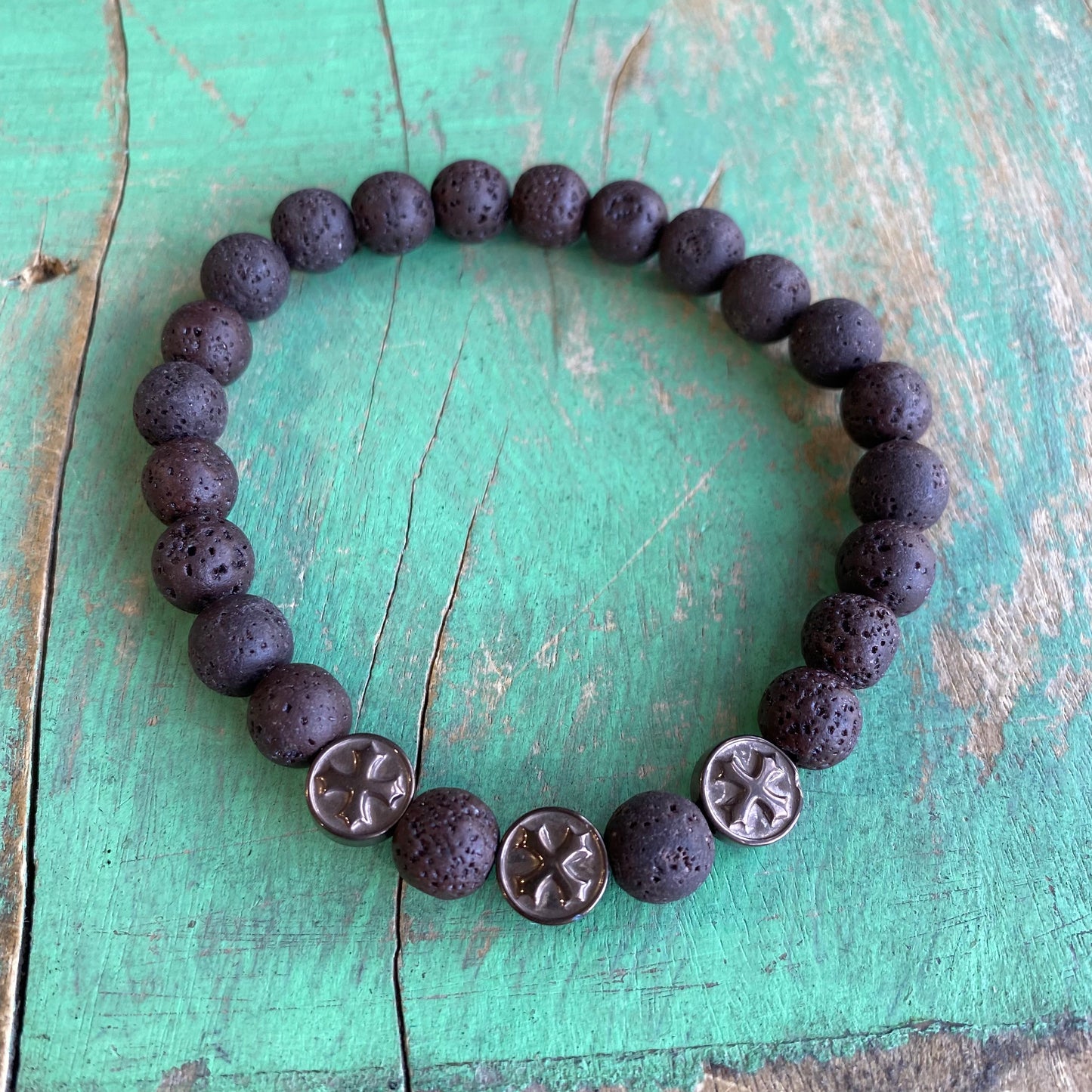 Brown Lava Bead Protection Bracelet