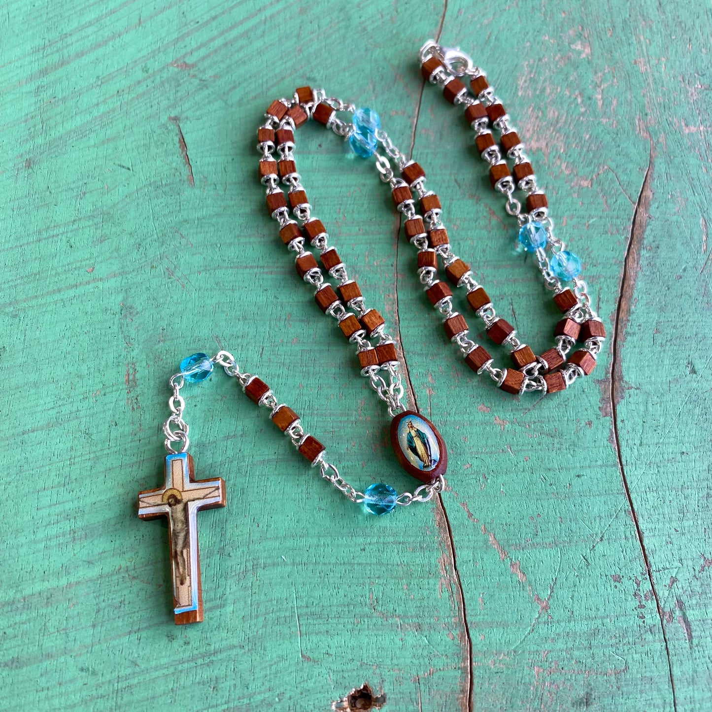 Wood Rosary Necklace