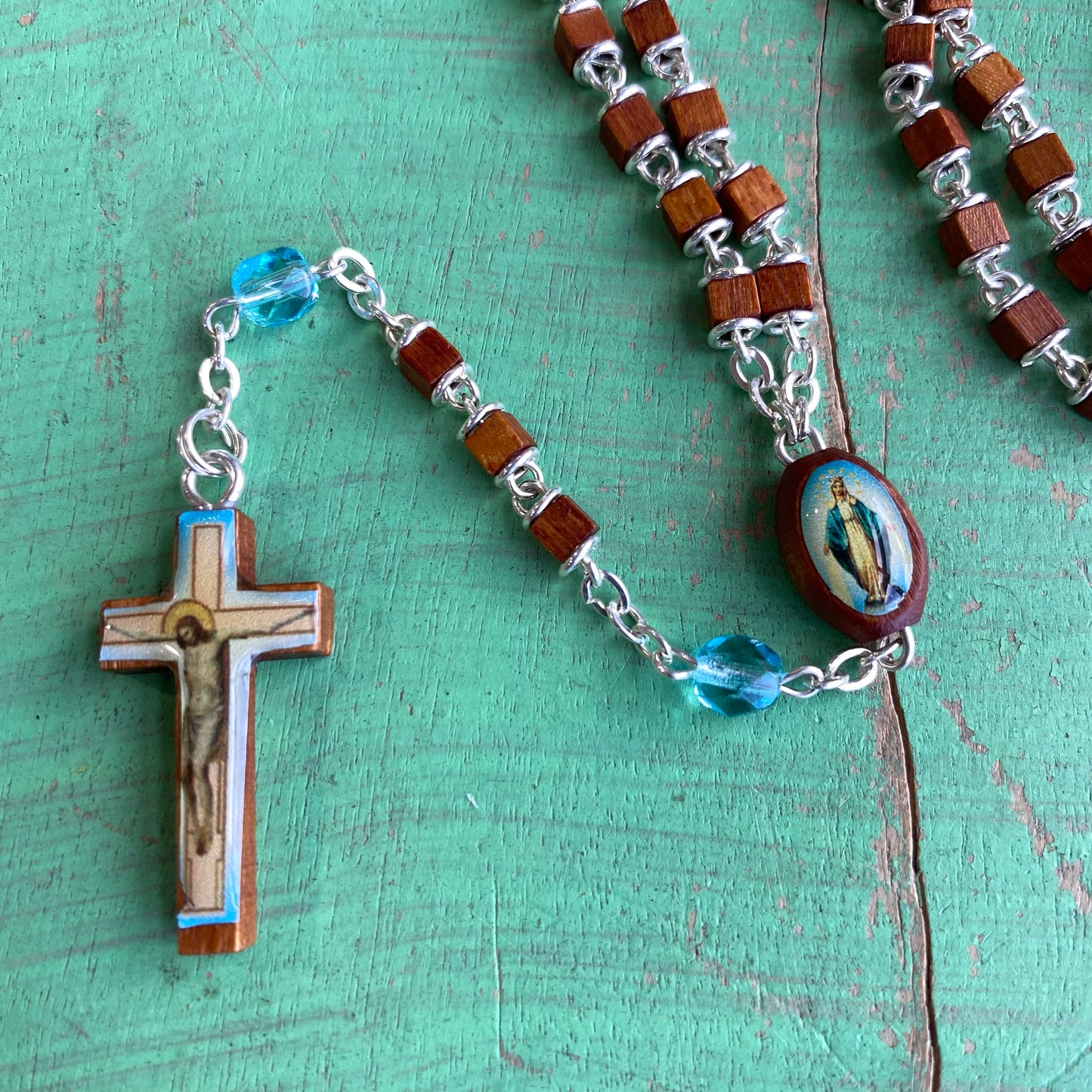 Wood Rosary Necklace