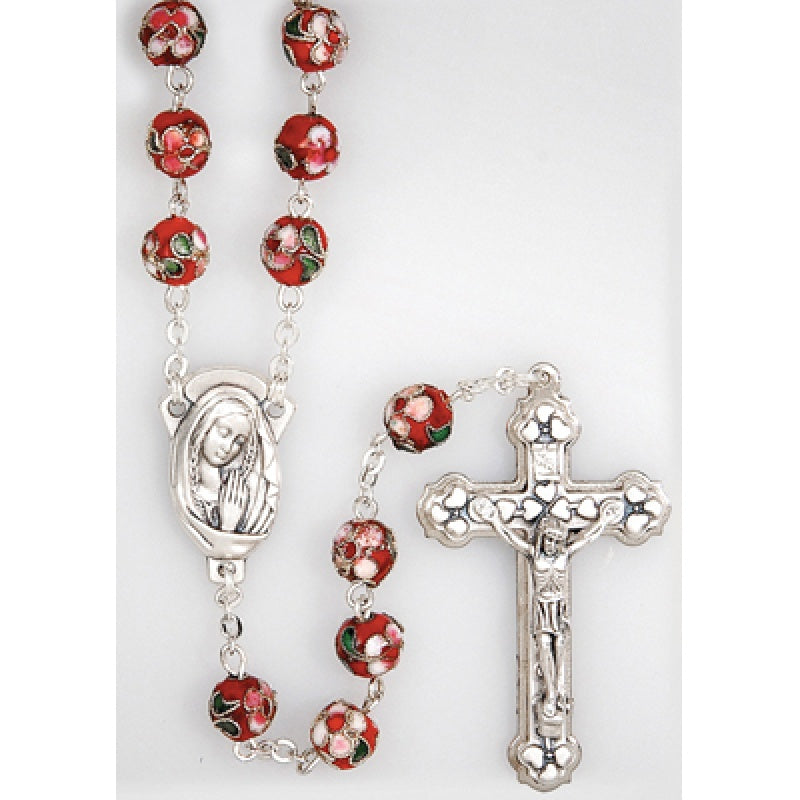 Cloisonne Floral 8MM Rosary