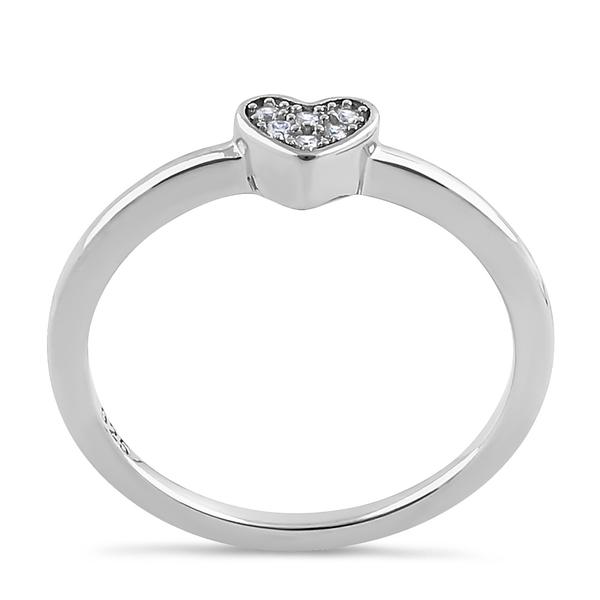 Elegant Heart Cluster CZ Ring