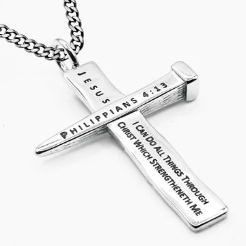 Calvary Cross His Strength 24” Necklace