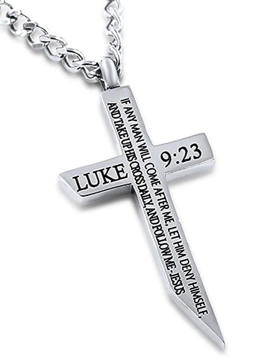 Angle Cross Scripture 24” Necklace