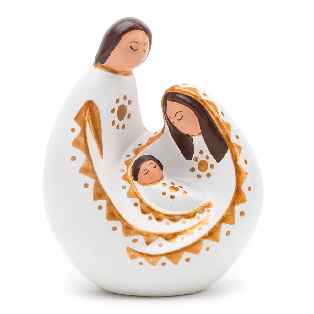 Small White and Gold Holy Family