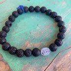 St Michael Black Lava Bracelet