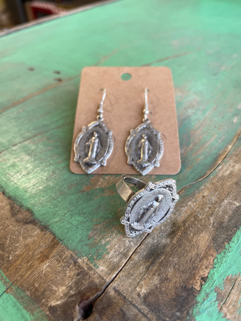 Miraculous Medal Earrings and Ring