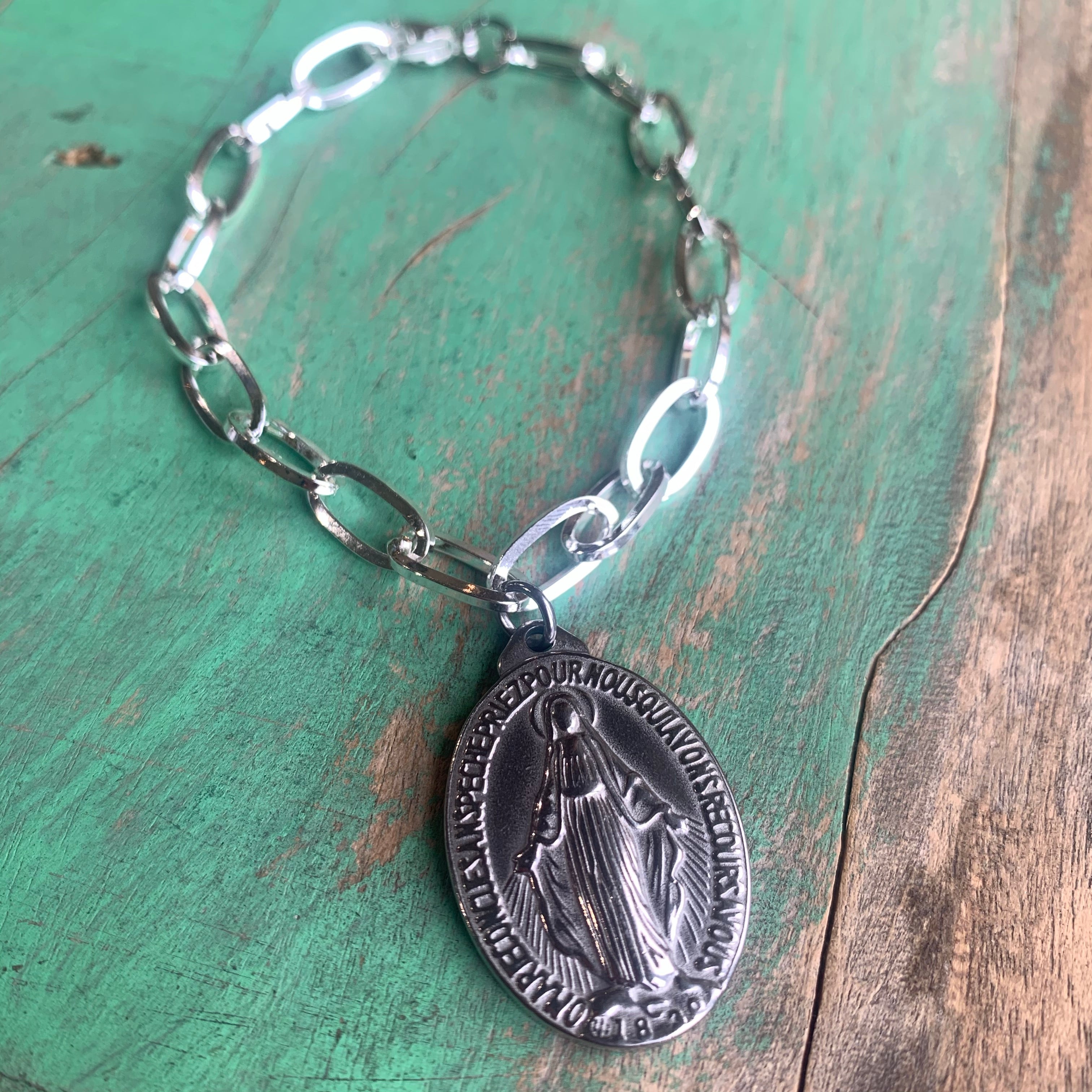 Big Medal Link Necklace or Bracelet