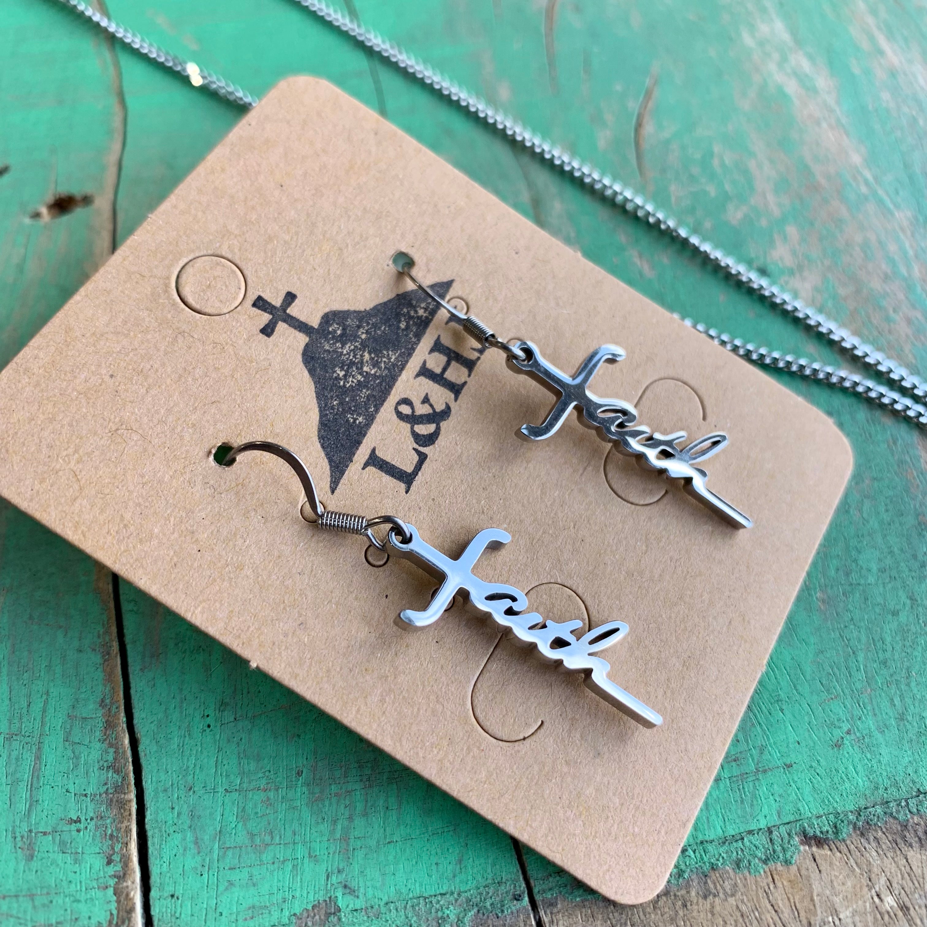 Faith Cross Necklace and Earrings