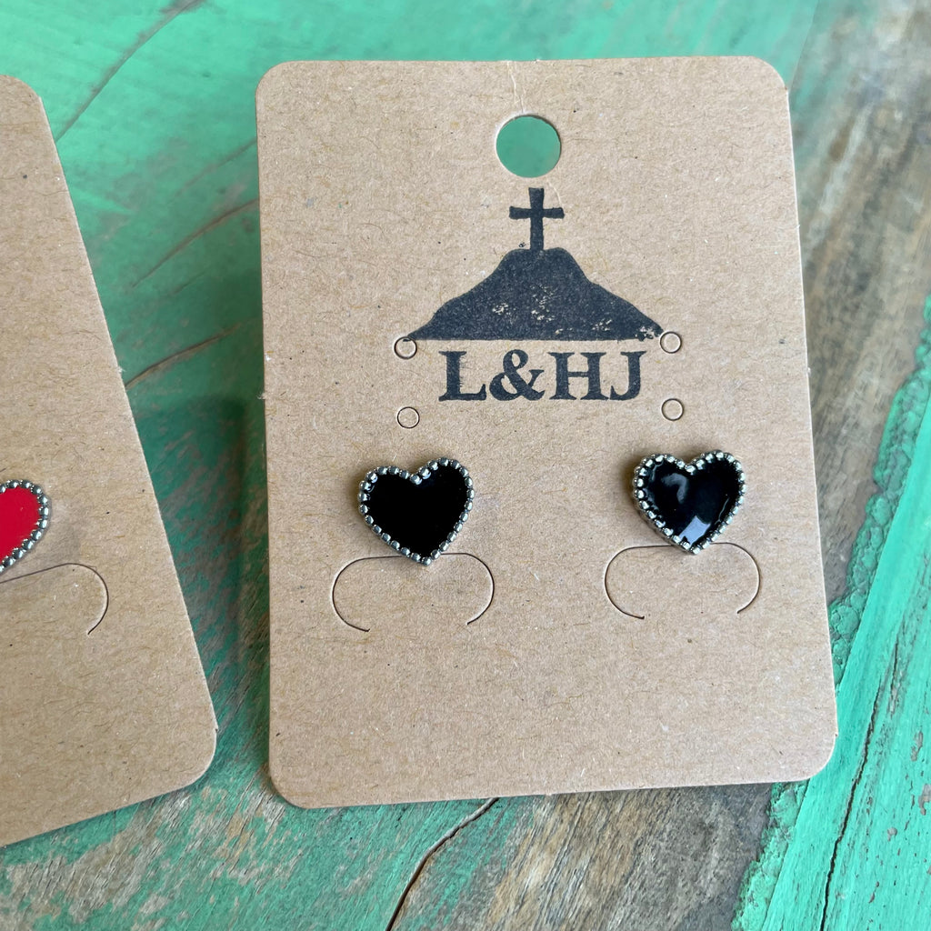 Heart Stud Earrings Silver