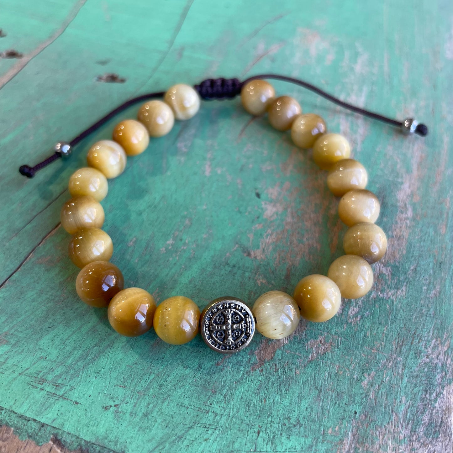 Yellow Tiger Eye St Benedict Bracelet