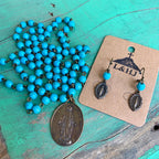 Miraculous Medal Turquoise Set
