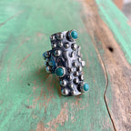 Sterling Silver Holy Spirit Turquoise Cross Ring