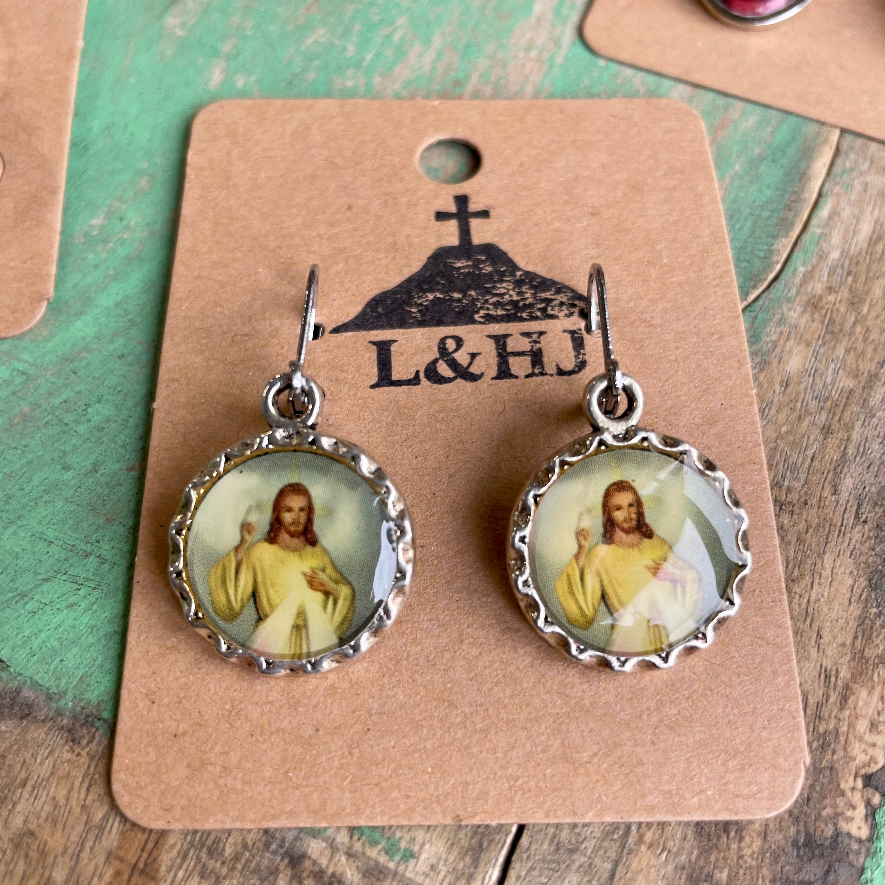 Enamel Saint Earrings