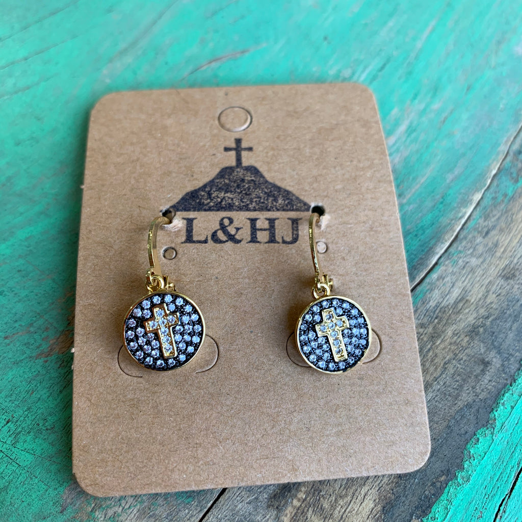 Pave Cross Faith Necklace and Earrings