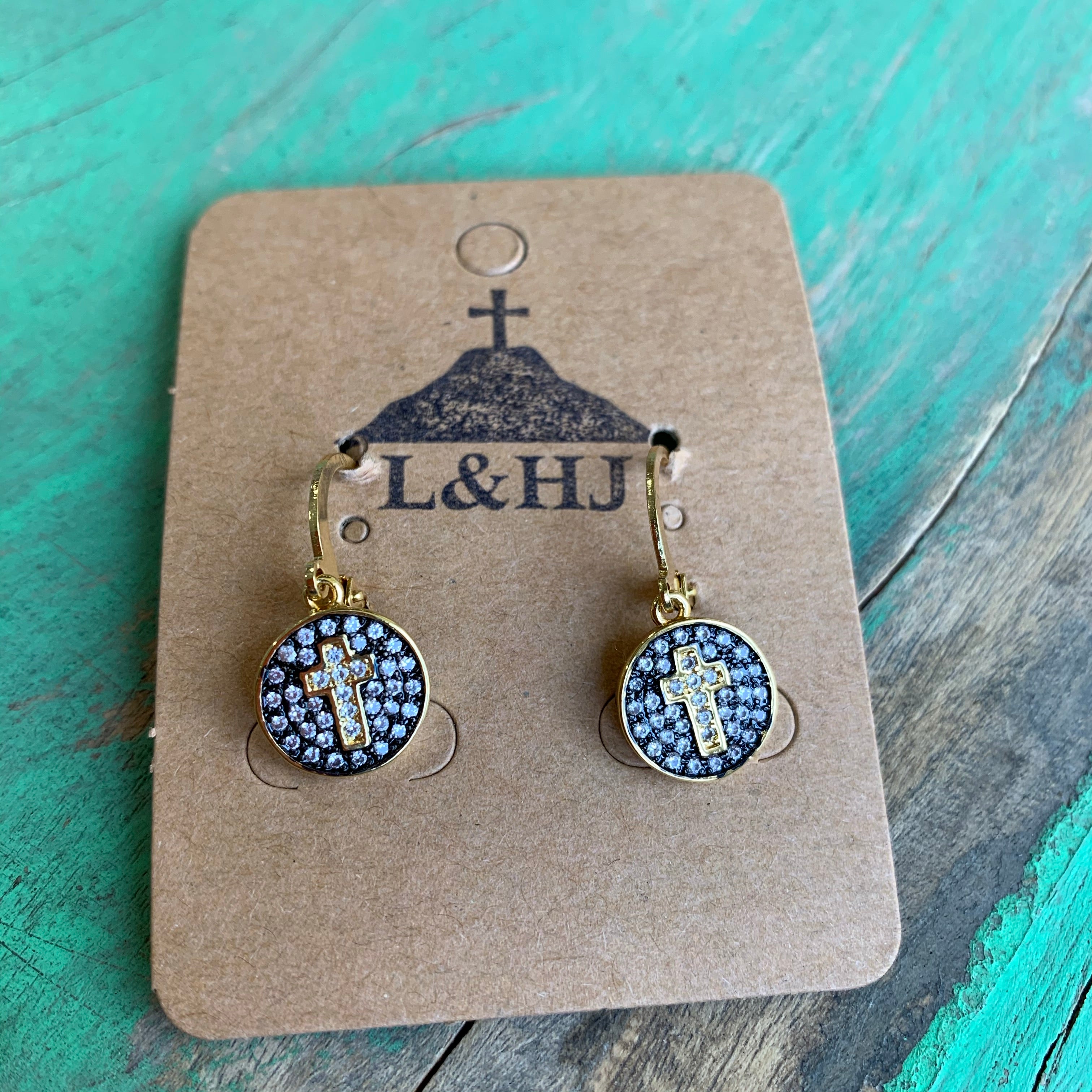 Pave Cross Faith Necklace and Earrings